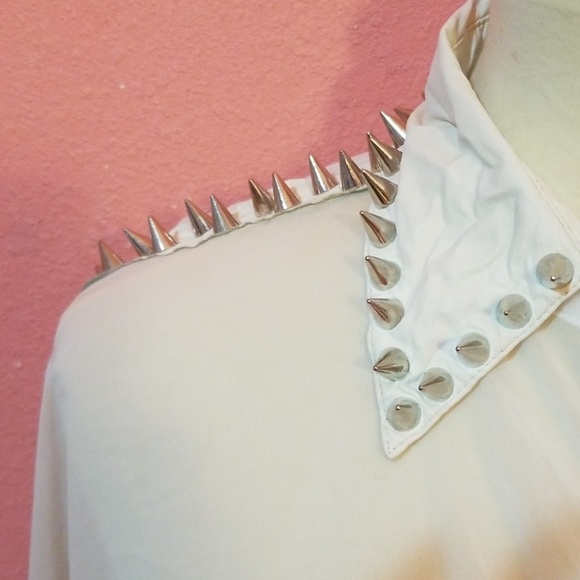 UNIF White Caution Sheer Spike Rare Top M - Picture 2 of 8